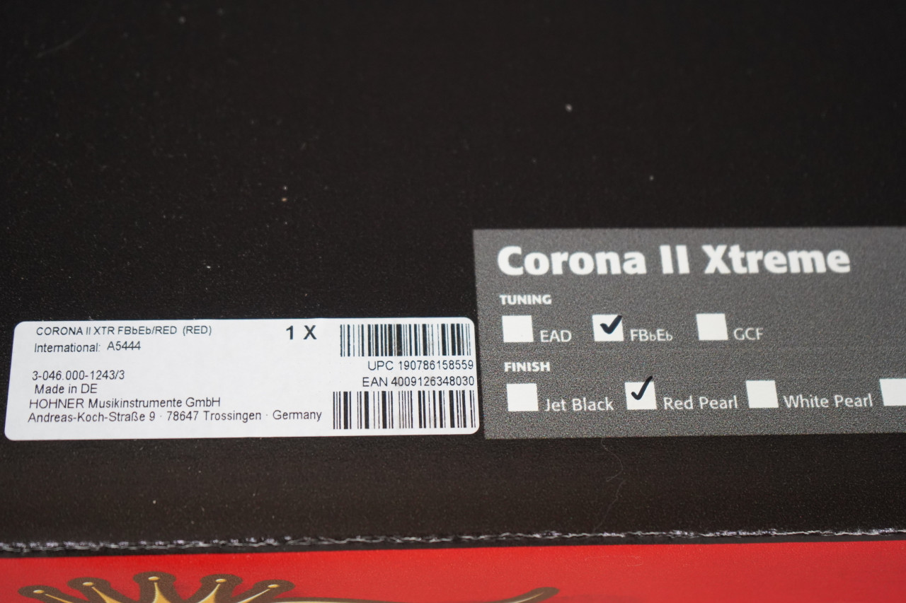 The Hohner Corona II XTREME FBbEb diatonic accordion in pearl red (CXFR) delivers powerful projection and fast response, ideal for norteÃƒÂ±o and conjunto styles. Available at Musician Madness.