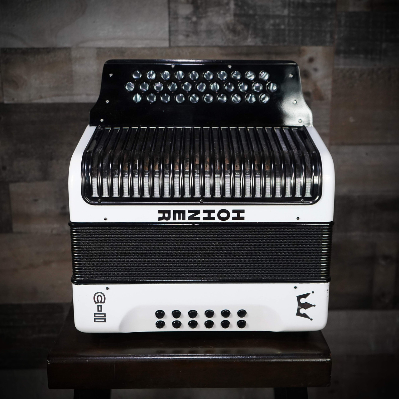 The Hohner Corona C-II GCF diatonic accordion in White Rainbow (C-II GCF WHRB) delivers classic Hohner tone and fast response, perfect for norteÃ±o, conjunto, and folk styles. Available at Musician Madness.