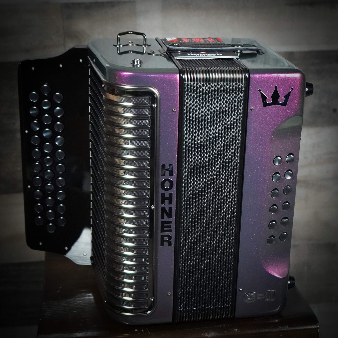 Turn heads with the Hohner Corona C-II GCF Red to Gold SOL Tone AccordionÃ¢â‚¬â€vibrant looks, German craftsmanship, and signature Tejano power. Shop Musician Madness!
