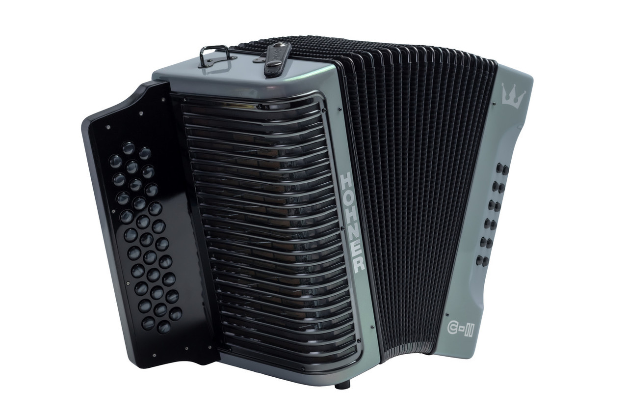 Shop the Hohner Corona C-II GCF Accordion in Silver Rainbow (C-II GCF SVRB) at Musician Madness. Classic diatonic tone, iconic look, and pro performance.
