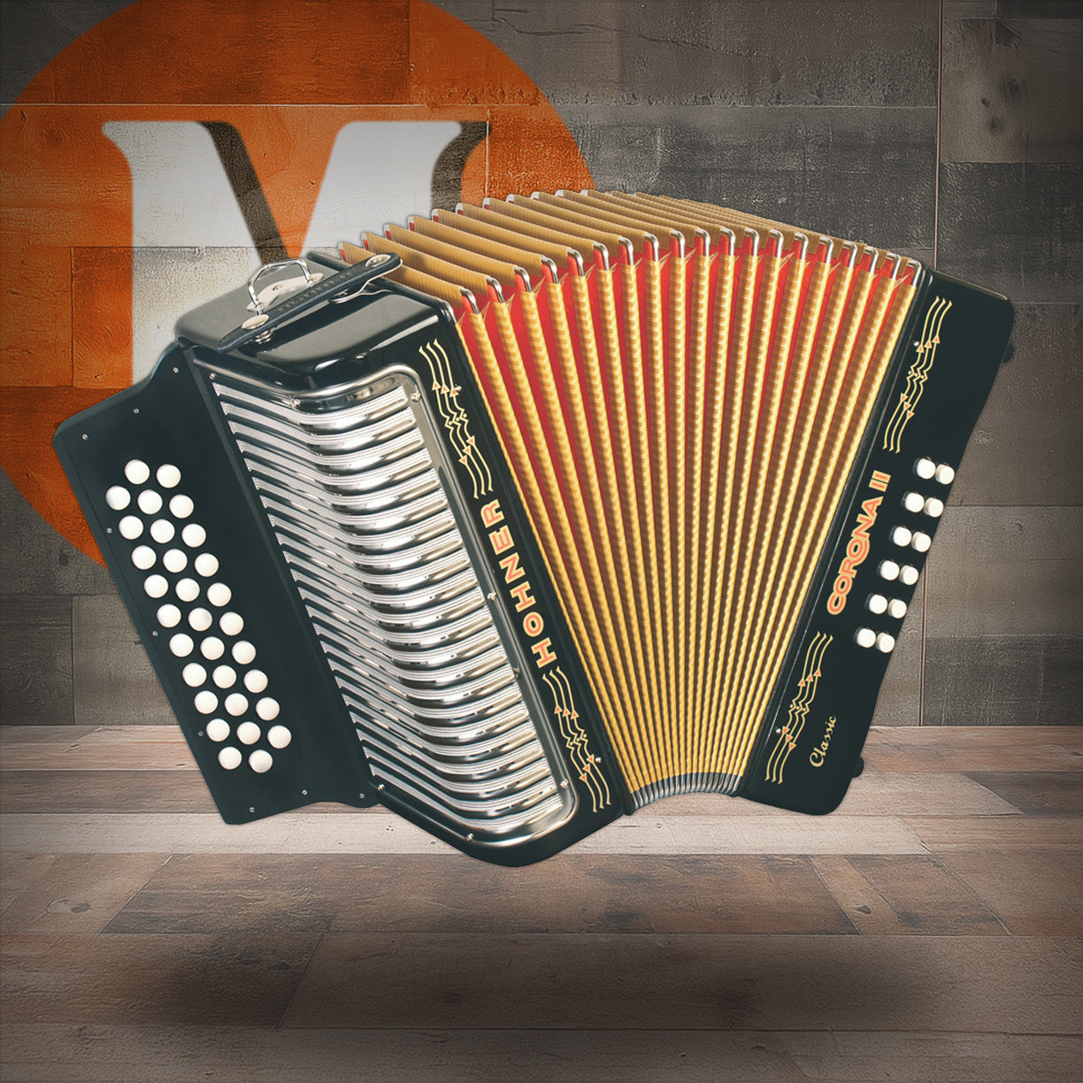 その他 coron Hohner Corona II Classic GCF Accordion Jet Black | Musician Madness