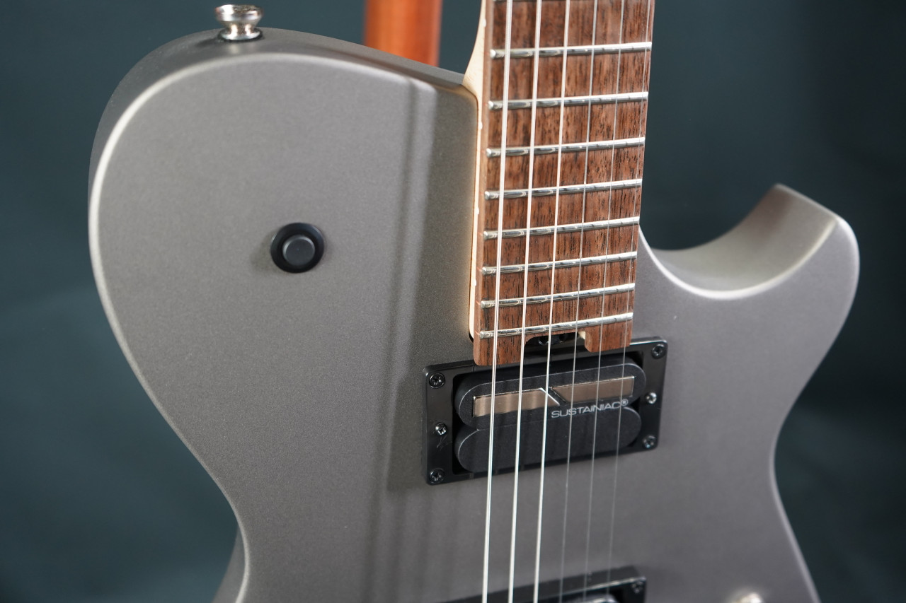 Cort/Manson Custom MBM-1 Matthew Bellamy Signature Guitar – Silver Satin finish with integrated XY pad, Sustainiac pickup system, and custom design inspired by Muse’s Matthew Bellamy