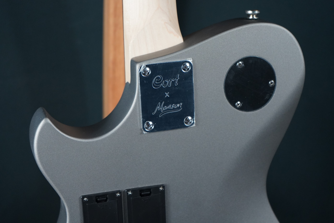 Cort/Manson Custom MBM-1 Matthew Bellamy Signature Guitar – Silver Satin finish with integrated XY pad, Sustainiac pickup system, and custom design inspired by Muse’s Matthew Bellamy