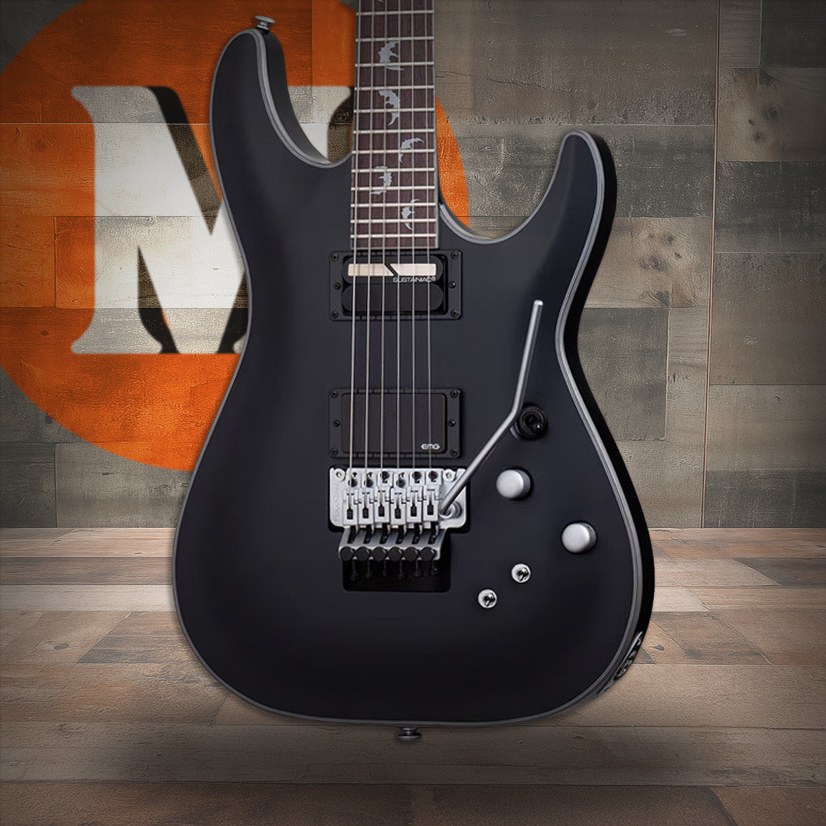 Schecter Damien 6 Electric Guitar - Platinum Black B-Stock (2470