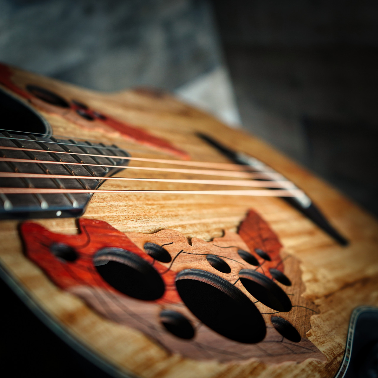 Ovation Celebrity Elite Spalted Maple Acoustic Guitar Mid Bowl