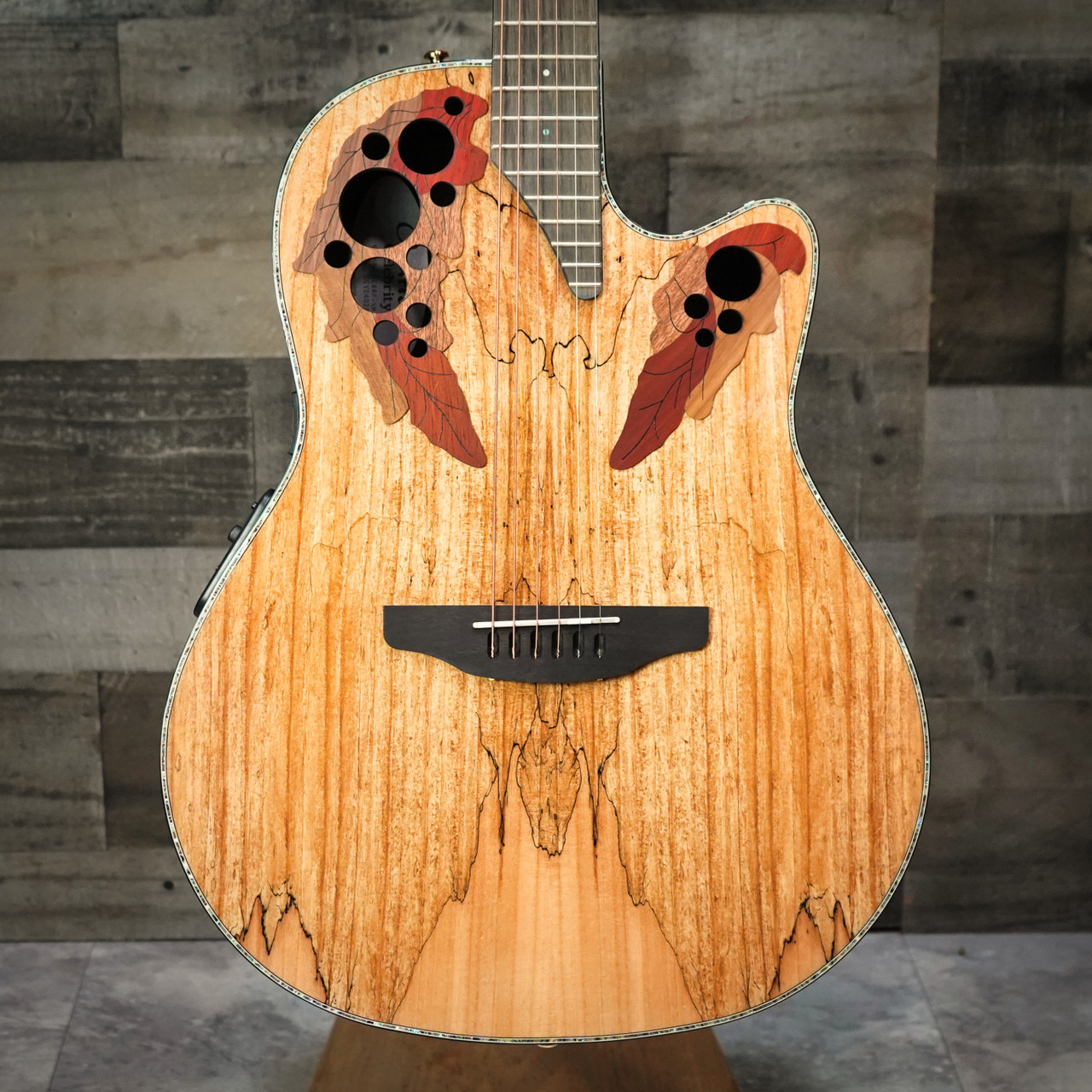 Ovation Celebrity Elite Spalted Maple Acoustic Guitar Mid Bowl