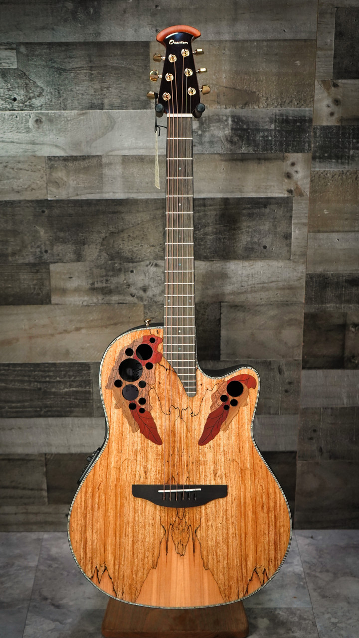 Ovation Celebrity Elite Spalted Maple Acoustic Guitar Mid Bowl