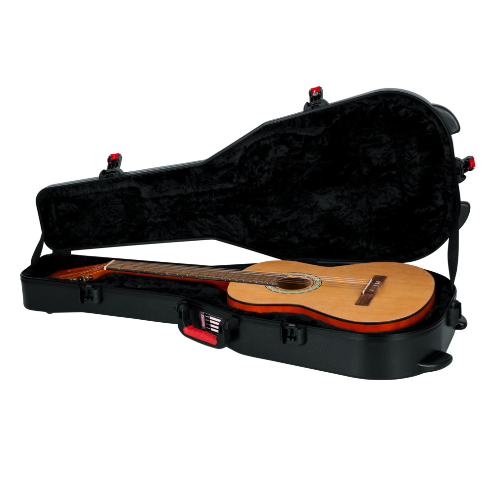 Gator GTR-CLASS ATA Molded Classical Guitar Case featuring a rugged ATA-grade exterior, plush padded interior, reinforced latches, and form-fit protection designed for standard classical guitars.