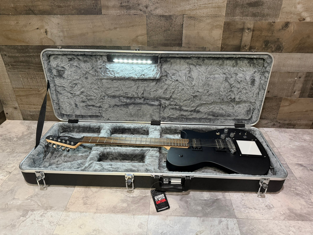 Cort MBM-2 Manson Electric Guitar w/ Kaoss Pad and Sustainiac Electric Guitar w/ Hard Case - Satin Black | Musician Madness
