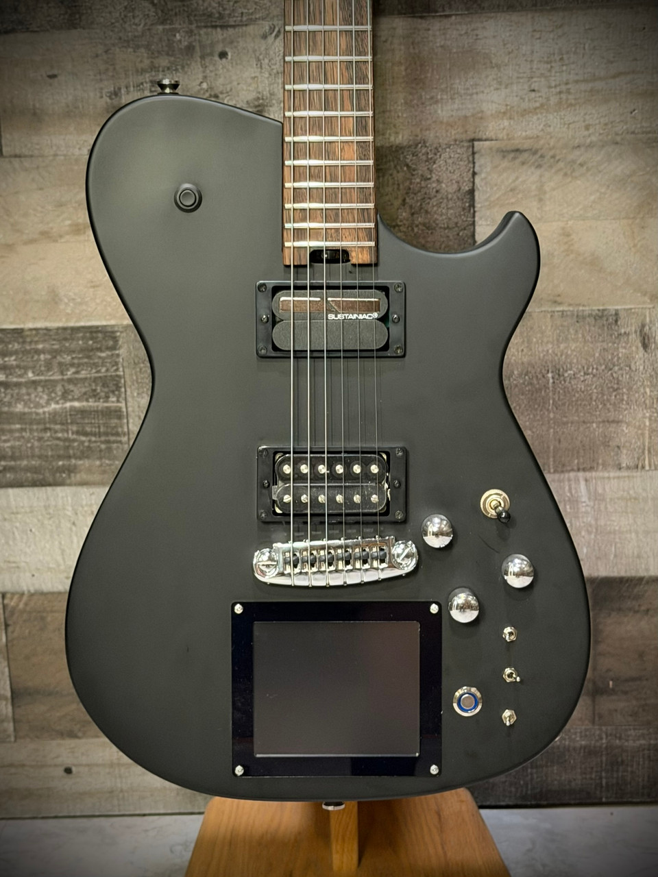 Cort MBM-2 Manson Electric Guitar w/ Kaoss Pad and Sustainiac Electric Guitar w/ Hard Case - Satin Black | Musician Madness
