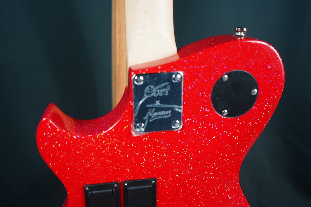 Cort Manson MBM-1 Electric Guitar in Red Santa finish â€“ signature model featuring integrated Kaoss Pad, Sustainiac pickup system, and ergonomic modern body design