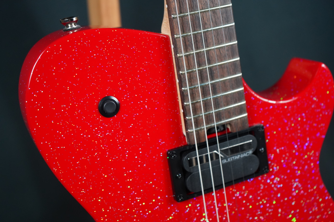 Cort Manson MBM-1 Electric Guitar in Red Santa finish â€“ signature model featuring integrated Kaoss Pad, Sustainiac pickup system, and ergonomic modern body design