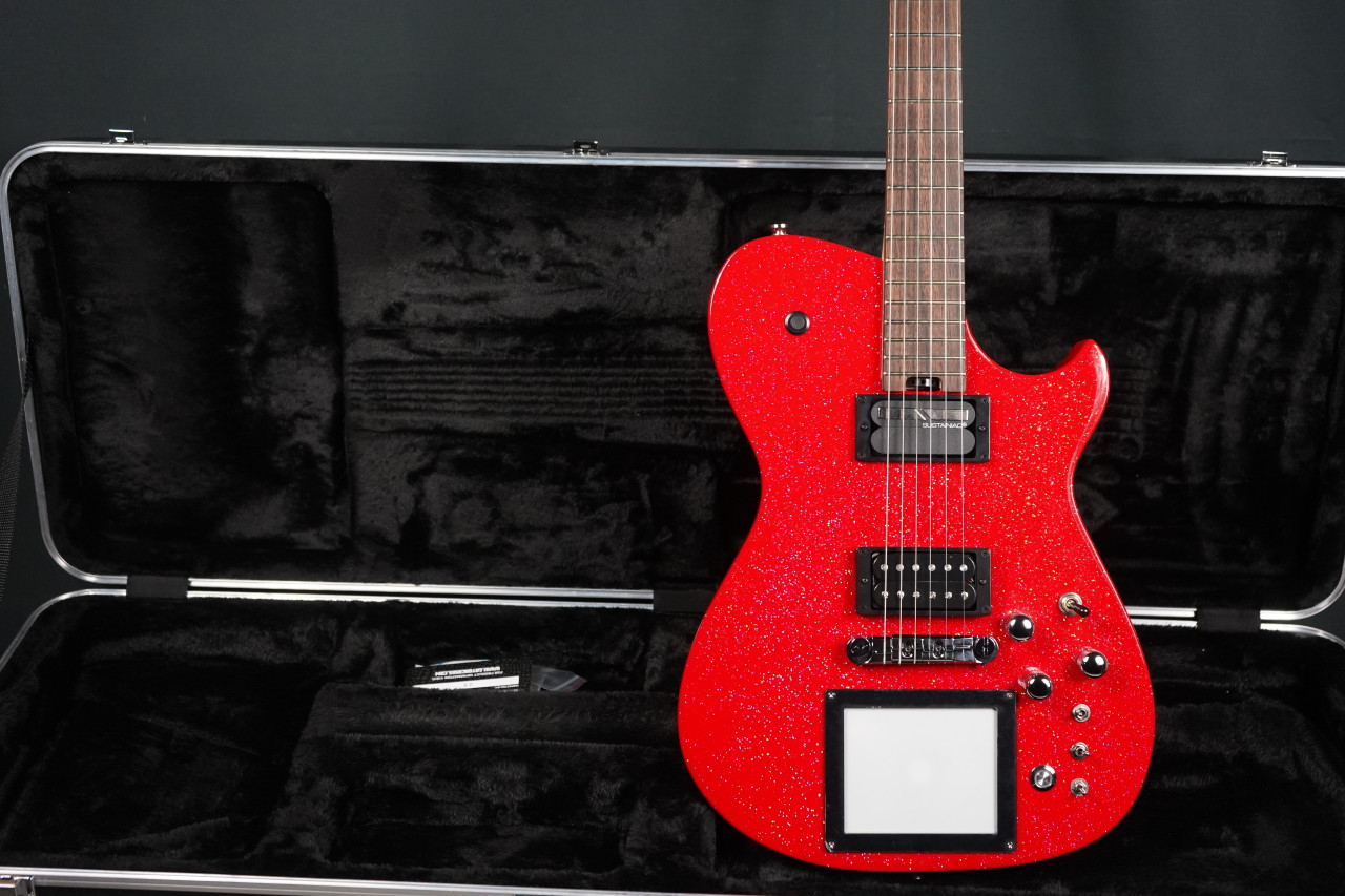 Cort Manson MBM-1 Electric Guitar in Red Santa finish â€“ signature model featuring integrated Kaoss Pad, Sustainiac pickup system, and ergonomic modern body design