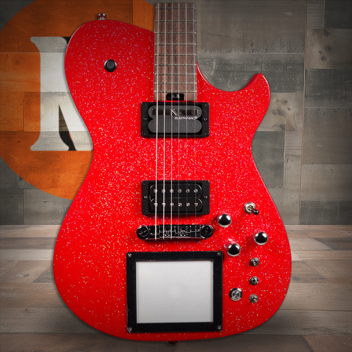 Cort MBM-2 Manson Electric Guitar w/ Kaoss Pad and Sustainiac Electric Guitar w/ Hard Case - Red Sparkle | Musician Madness