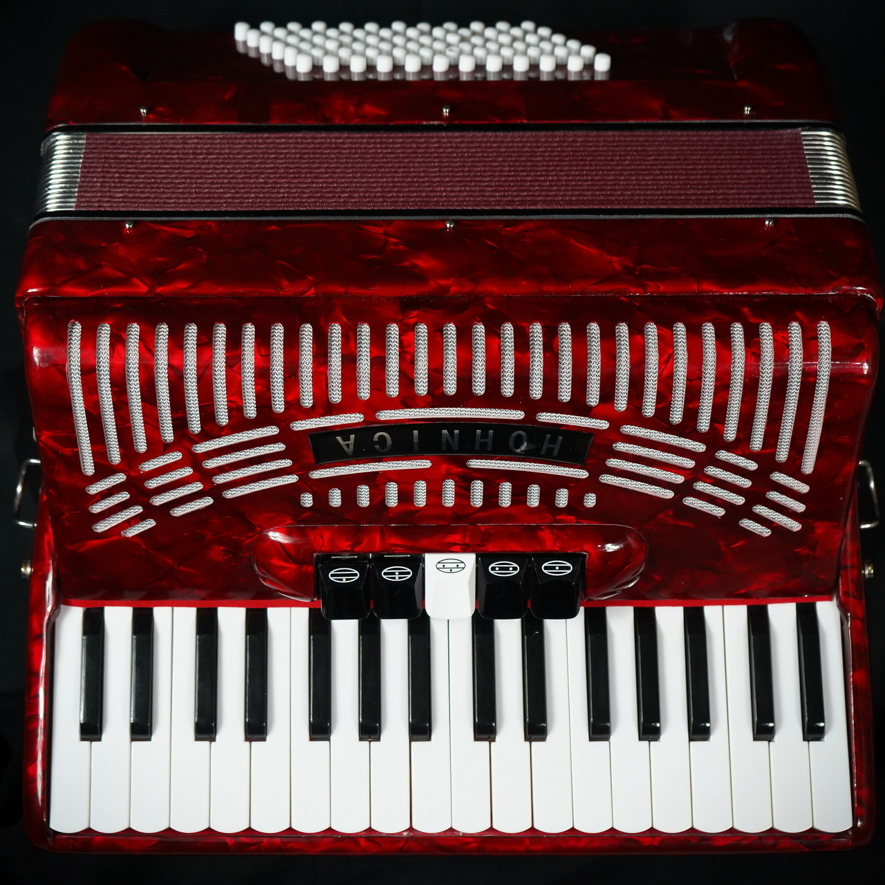 Hohner Hohnica 1305 72 Bass Piano Accordion - Pearl Red (Brand New)