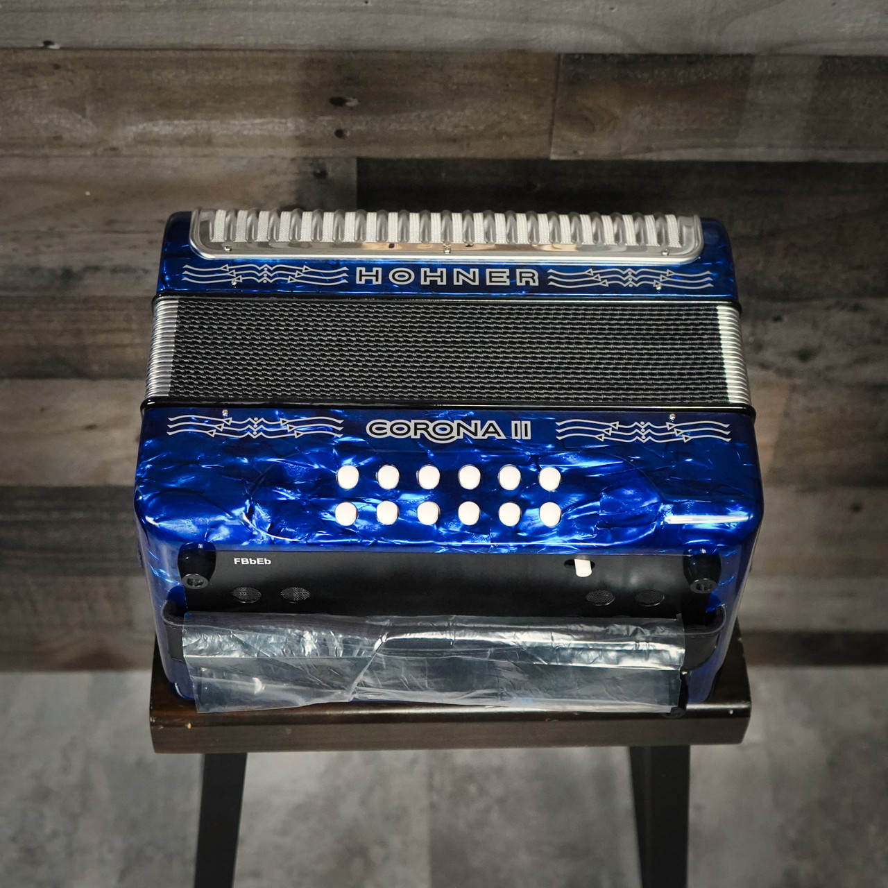 The Hohner Corona II GCF diatonic accordion in pearl dark blue (3500GBL) delivers classic Hohner tone and fast response, ideal for norteÃ±o, conjunto, and folk styles. Available at Musician Madness.