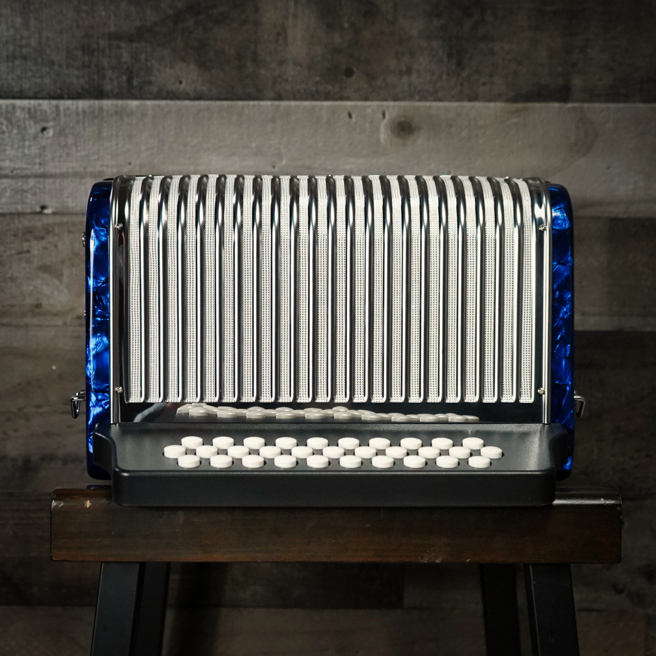 The Hohner Corona II GCF diatonic accordion in pearl dark blue (3500GBL) delivers classic Hohner tone and fast response, ideal for norteÃ±o, conjunto, and folk styles. Available at Musician Madness.