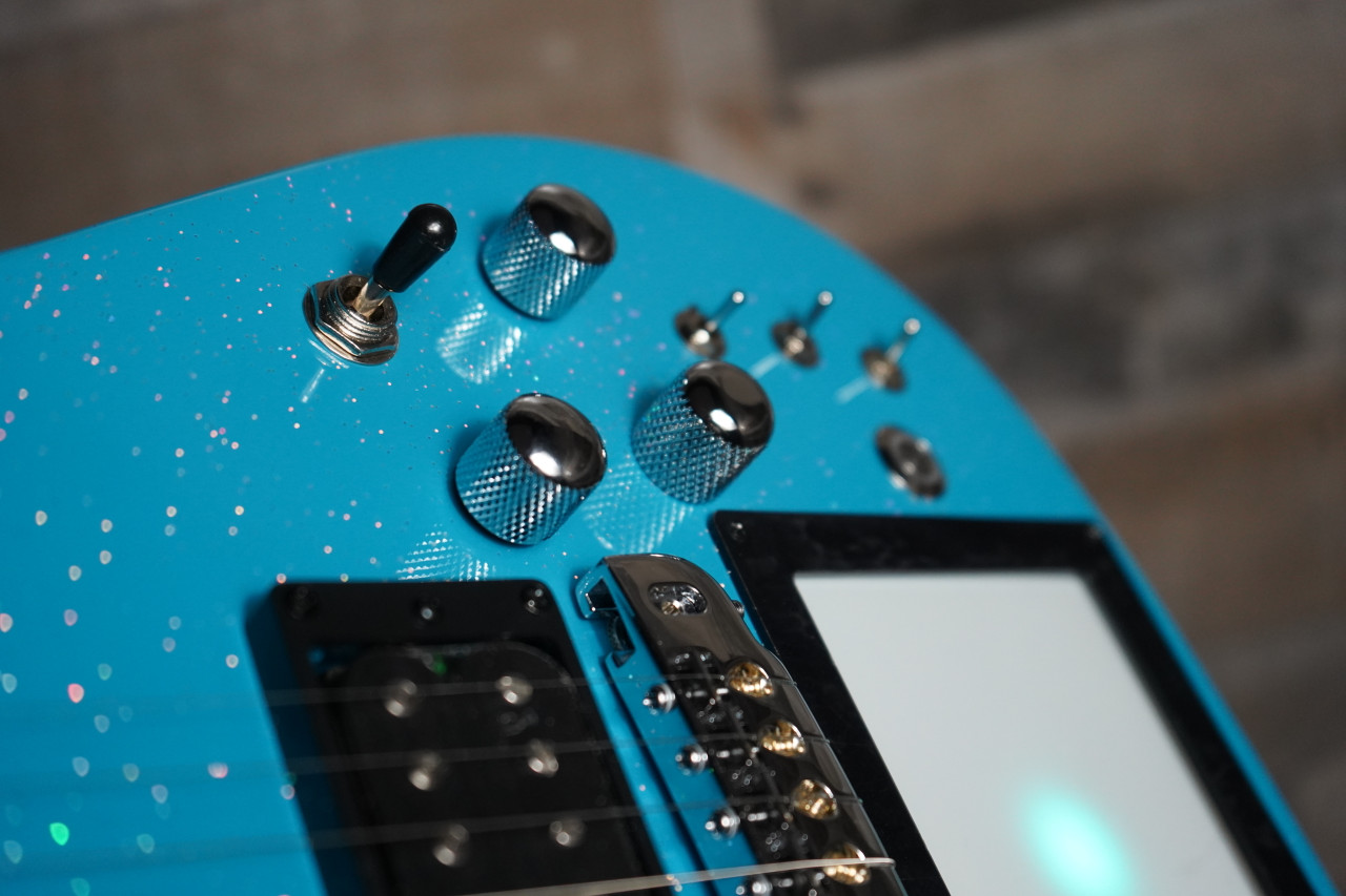 Cort Manson MBM-1 Electric Guitar in Crystal Lake finish – signature model featuring XY Pad controller, Sustainiac pickup system, and included hard shell case