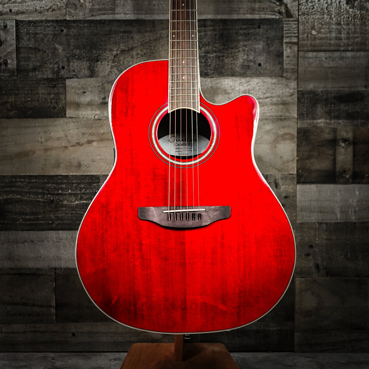 Ovation CS24-RR-G Celebrity Standard Ruby Red Mid-Bowl Acoustic Guitar | Musician Madness