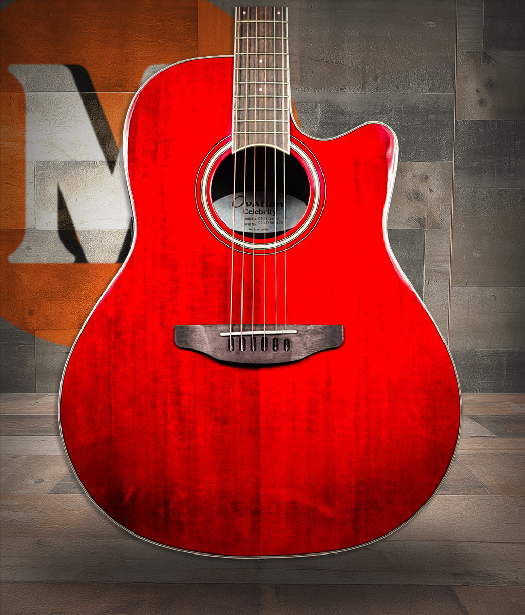 Ovation CS24-RR-G Celebrity Standard Ruby Red Mid-Bowl Acoustic