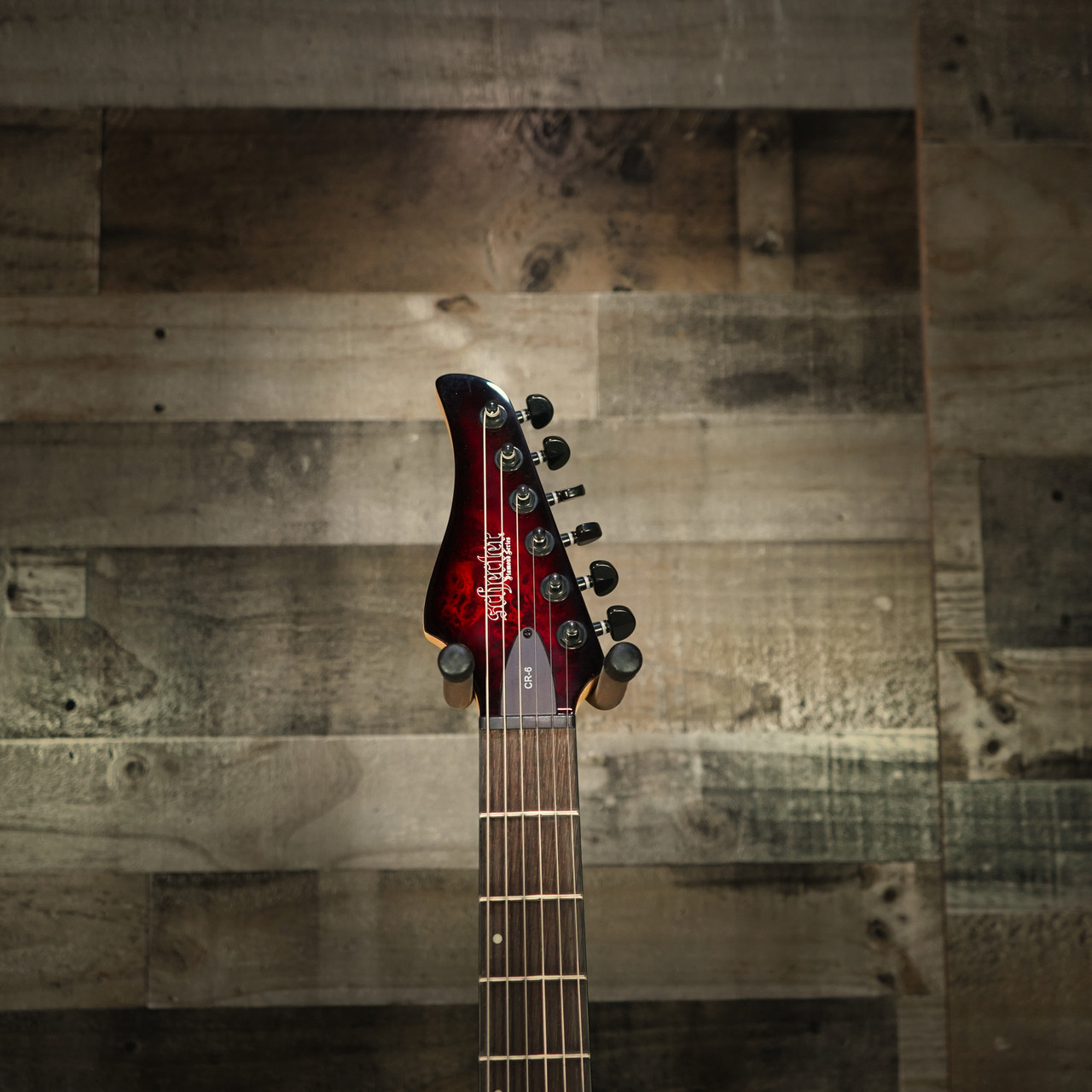 Schecter CR-6 Electric Guitar in Black Cherry Burst finish - B-Stock model featuring contoured double-cut body, Schecter USA pickups, and black chrome hardware