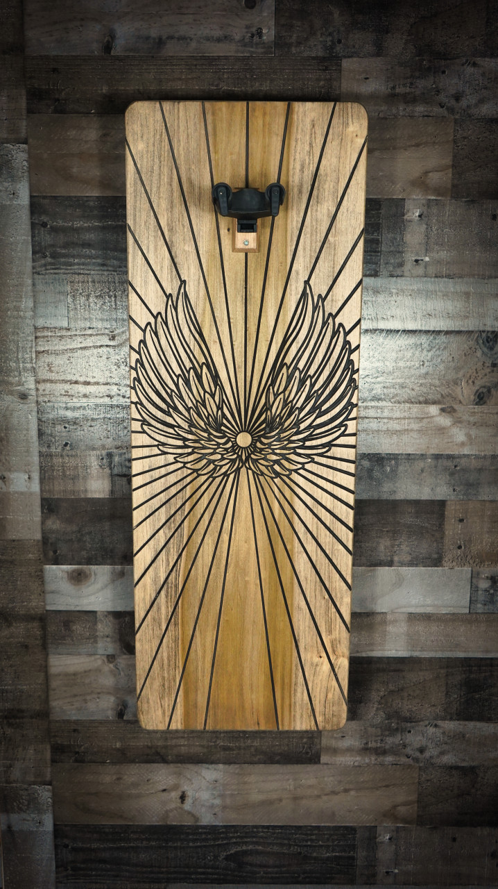 Guitar Chopps "Icarus Dream" Wood Mountable Wall Art Guitar Hanger and IR Lock Gun Case | Musician Madness