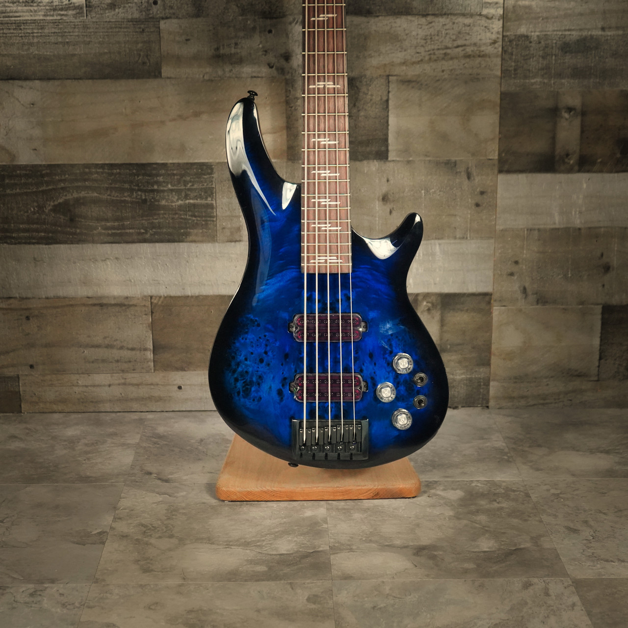 Schecter Omen Elite-5 See Thru Blue Burst Electric Guitar B-Stock
