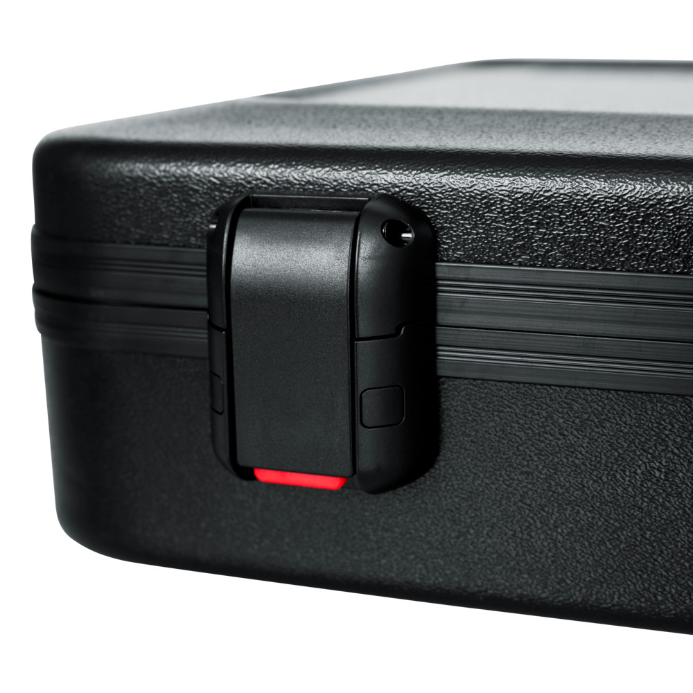 Gator GTSA-GTRELEC ATA Molded Guitar Case featuring a rugged ATA-grade shell, TSA-approved latches, plush internal padding, and form-fit protection for Stratocaster and Telecaster style electric guitars.