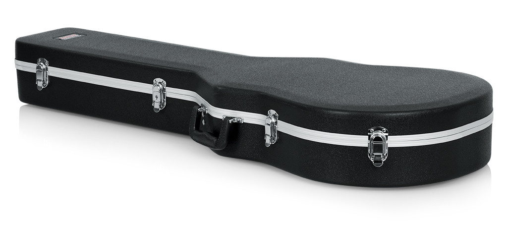 Gator Deluxe ABS Molded Case for Single-Cutaway Electric Guitar featuring rugged ABS exterior, plush padded interior, reinforced latches, molded neck support, and secure protection for single-cut electric guitars.