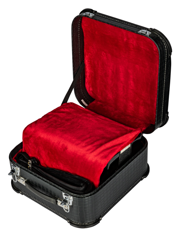 The Hohnica Aces Accordion (ACES II FBK) features a 3-register system with an F-Bb-Eb tonal layout, ideal for Tejano, conjunto, norteno, and regional Mexican music. Built with durable materials and responsive reeds, it offers strong projection, stable tuning, and comfortable playability making it a solid choice for beginners and developing players.