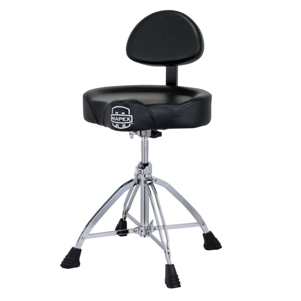 Mapex T875 SADDLE TOP DRUM THRONE w/ BACKREST AND DOUBLE BRACED QUAD LEGS B-Stock