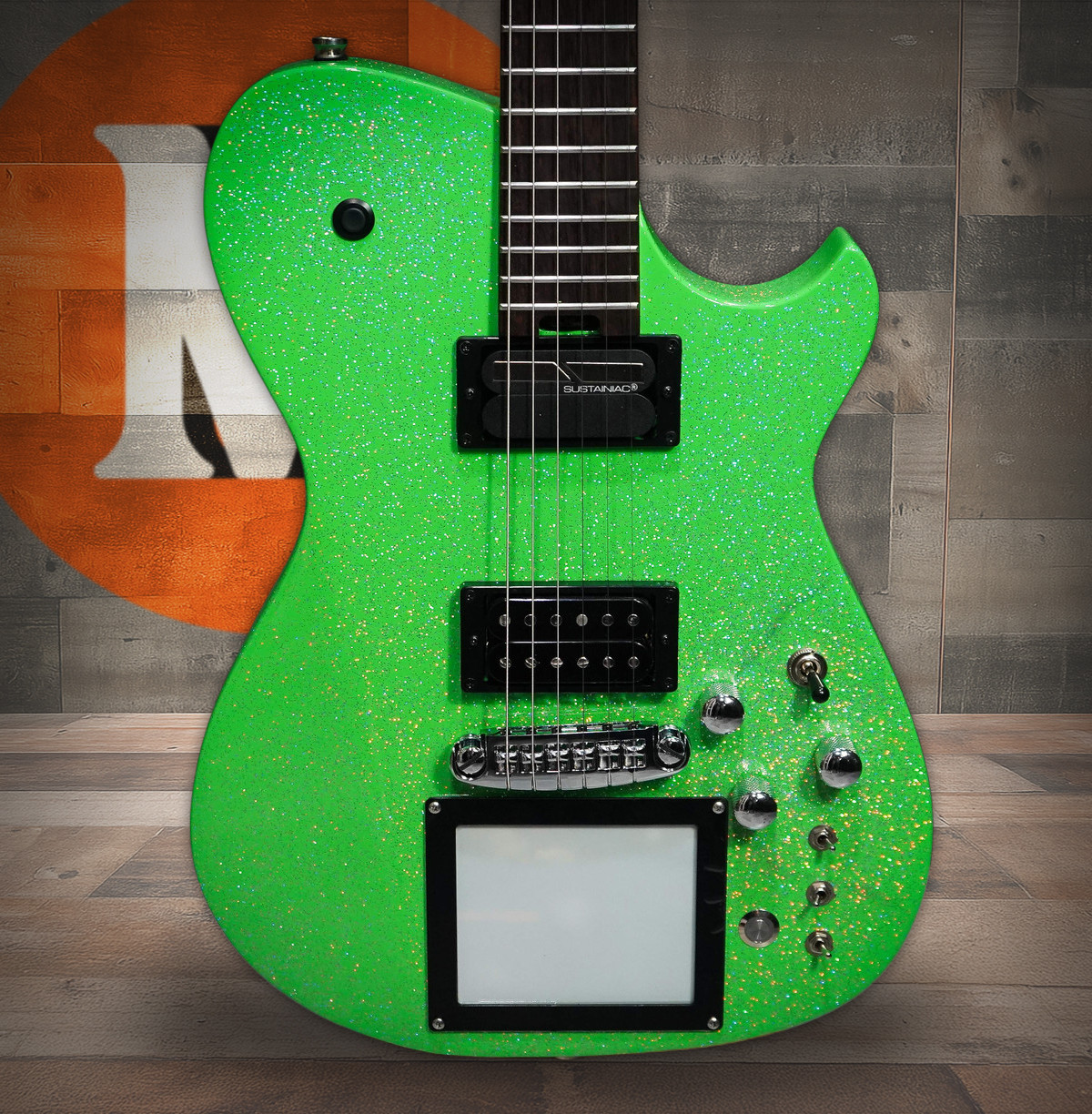 Cort MBM-2 Manson Electric Guitar w/ Kaoss Pad and Sustainiac Electric Guitar w/ Hard Case - Alien Sparkle | Musician Madness