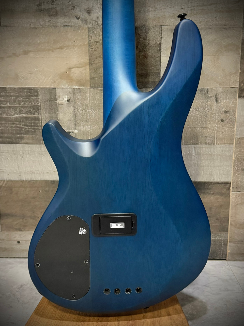 Schecter C-4 GT Bass - Satin Trans Blue w/ Black Racing Stripe (B-Stock) (708)