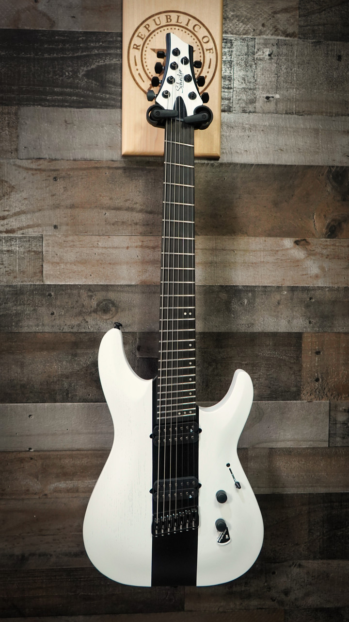 Schecter C-7 Multiscale Rob Scallon Electric Guitar - B-Stock model featuring 7-string multiscale design, natural finish, and artist signature details