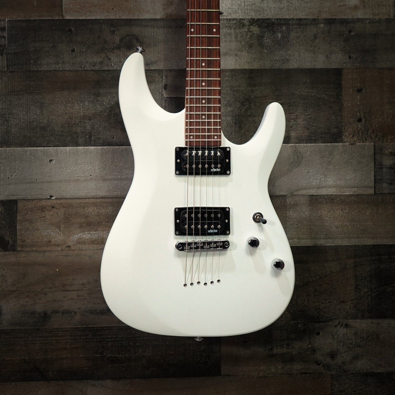 Used Schecter C-6 Deluxe Satin White