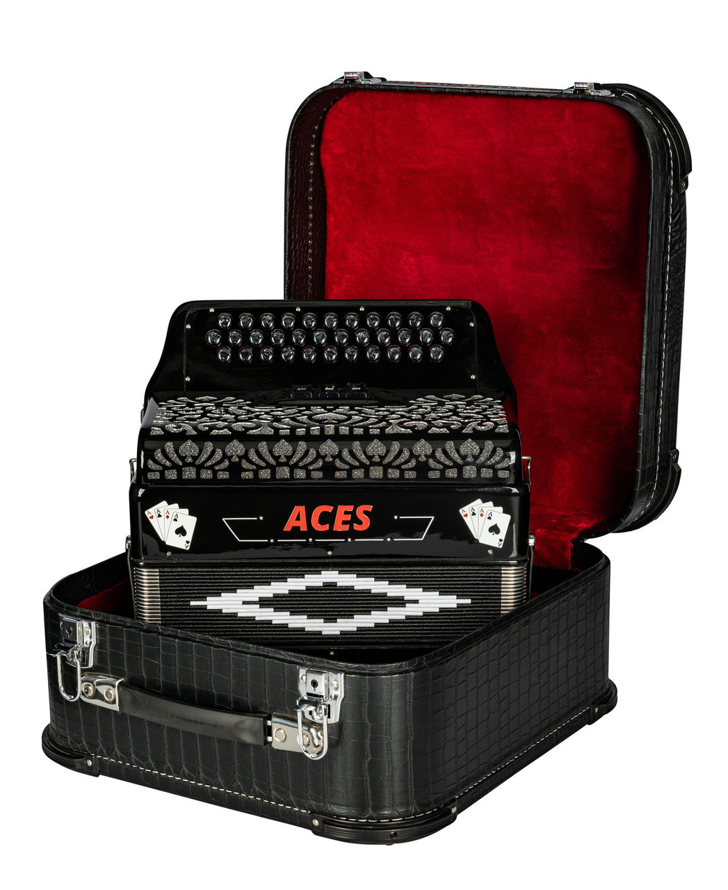 Hohnica ACES II EAD Accordion - Black, 3 Registers (ACES II EBK