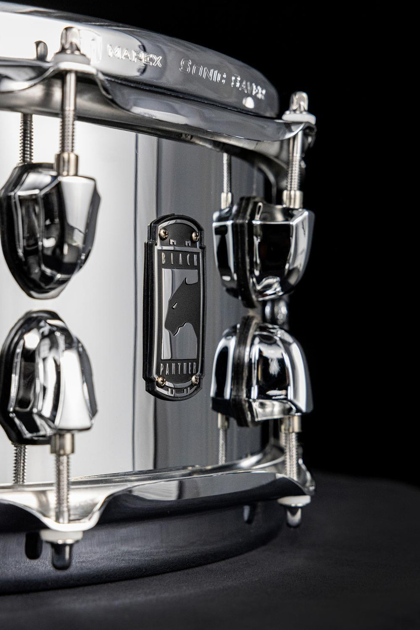 Mapex Black Panther Cyrus 14" x 6" Snare Drum – Chrome (BPNST4601CN) featuring a steel shell, chrome finish, and powerful projection with crisp, articulate response.