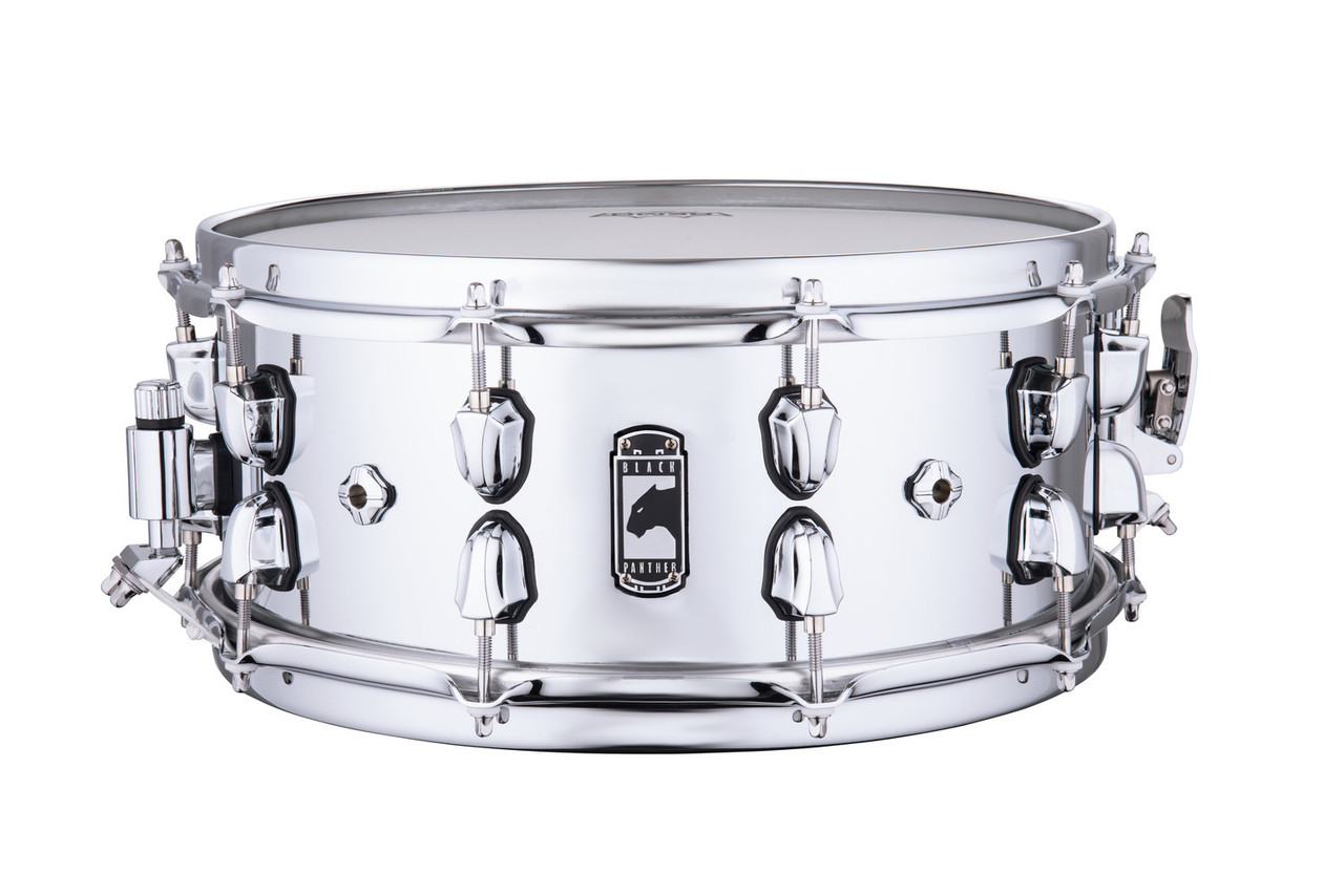 Mapex Black Panther Cyrus 14" x 6" Snare Drum – Chrome (BPNST4601CN) featuring a steel shell, chrome finish, and powerful projection with crisp, articulate response.