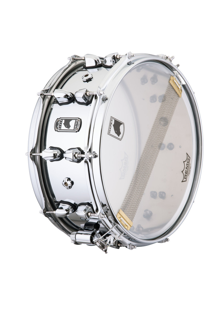 Mapex Black Panther Cyrus 14" x 6" Snare Drum – Chrome (BPNST4601CN) featuring a steel shell, chrome finish, and powerful projection with crisp, articulate response.