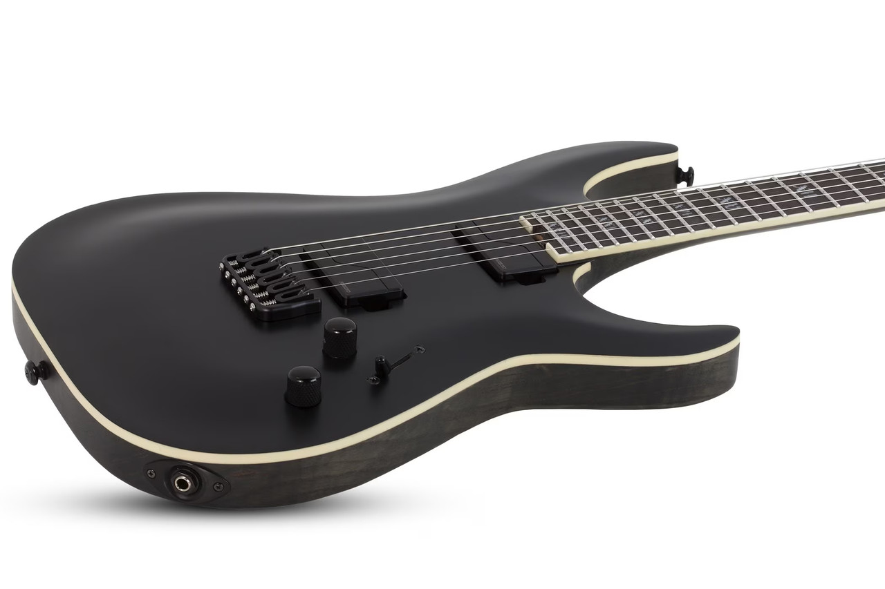 Schecter C-1 SLS Evil Twin Satin Black Electric Guitar (1347