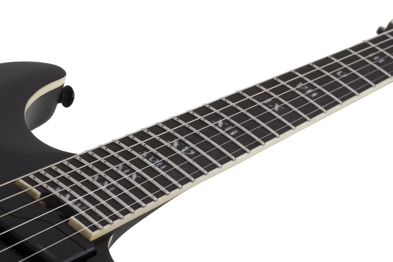 Schecter C-1 SLS Evil Twin Satin Black Electric Guitar (1347