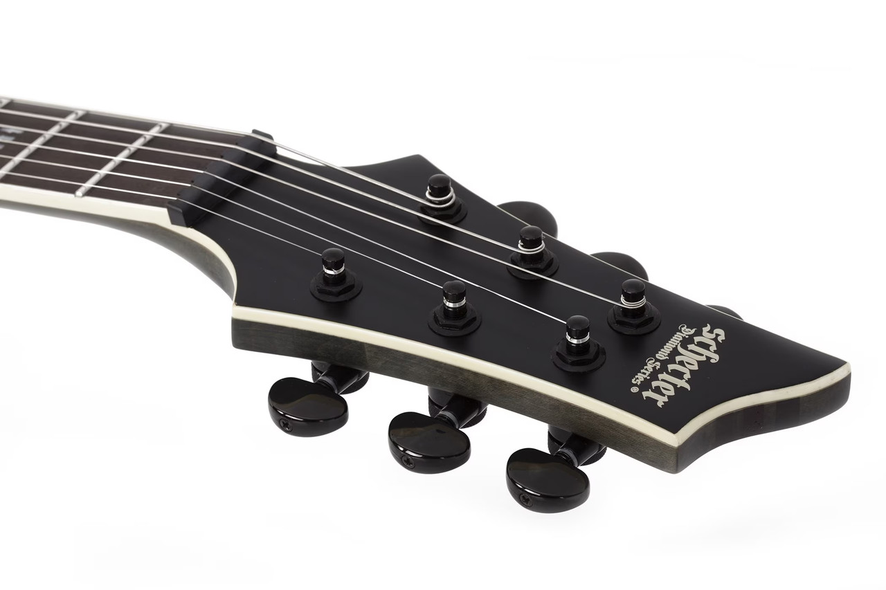 Schecter C-1 SLS Evil Twin Satin Black Electric Guitar (1347
