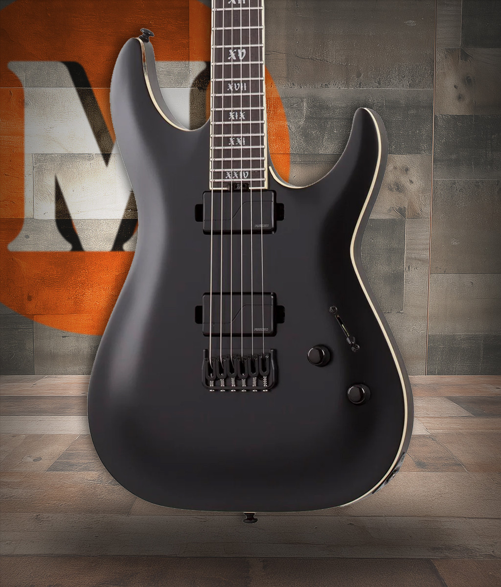Schecter C-1 SLS Evil Twin Satin Black Electric Guitar (1347) | Musician Madness