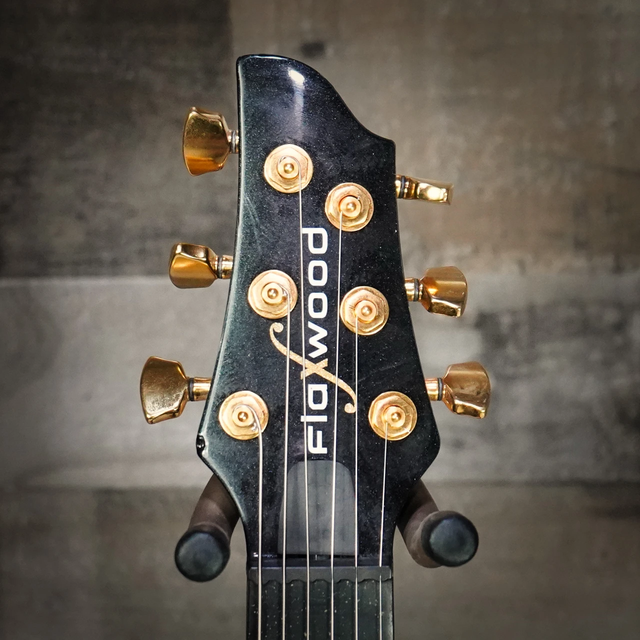 Flaxwood Rautia Electric Guitar - Gloss Black with Gold Hardware - Used | Musician Madness