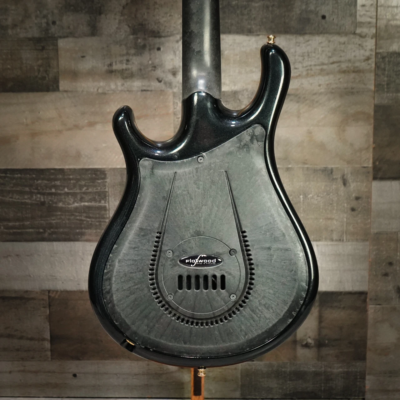 Flaxwood Rautia Electric Guitar - Gloss Black with Gold Hardware - Used | Musician Madness