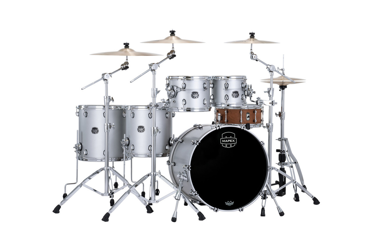 Mapex Saturn Evolution Workhorse Shell Pack, 5-Piece - Iridium Silver (SE628XMPD)