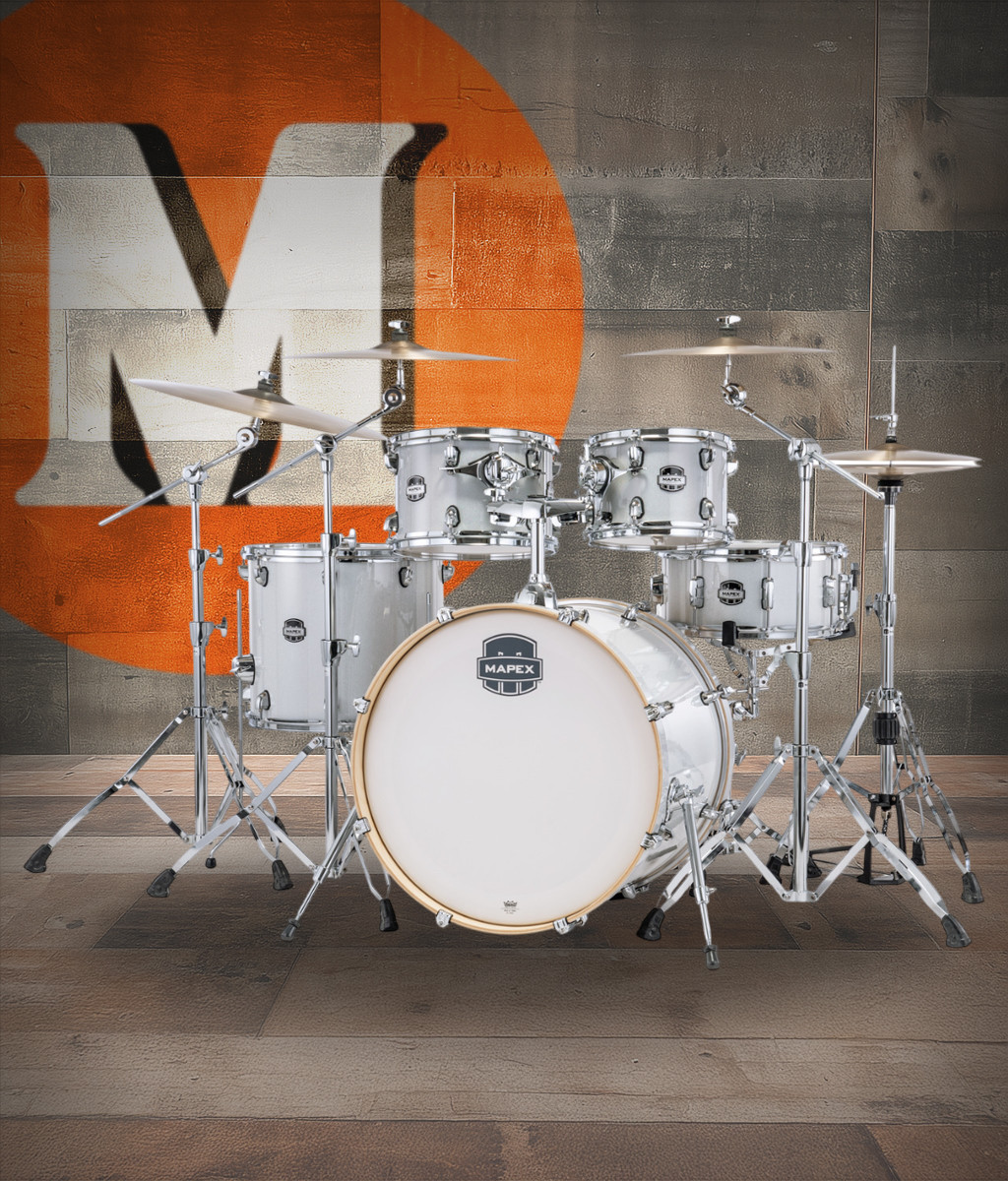 The Mapex Mars Birch MA529SFDT 5-Piece Rock Shell Pack features 100% birch shells that provide fast attack, focused lows, and crisp projection. The rock-size configuration delivers powerful punch for louder genres, while the Diamond Sparkle finish adds standout stage presence. SONIClear bearing edges improve tuning stability and maximize head-to-shell contact, making this an ideal choice for drummers seeking pro-level tone at an unbeatable value.