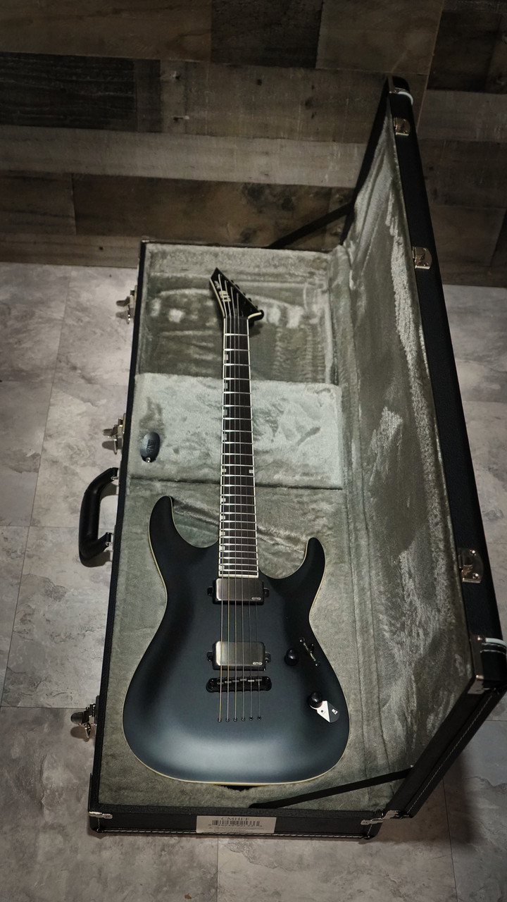 ESP LTD MH-1000 Baritone Electric Guitar - Black Satin | Musician Madness