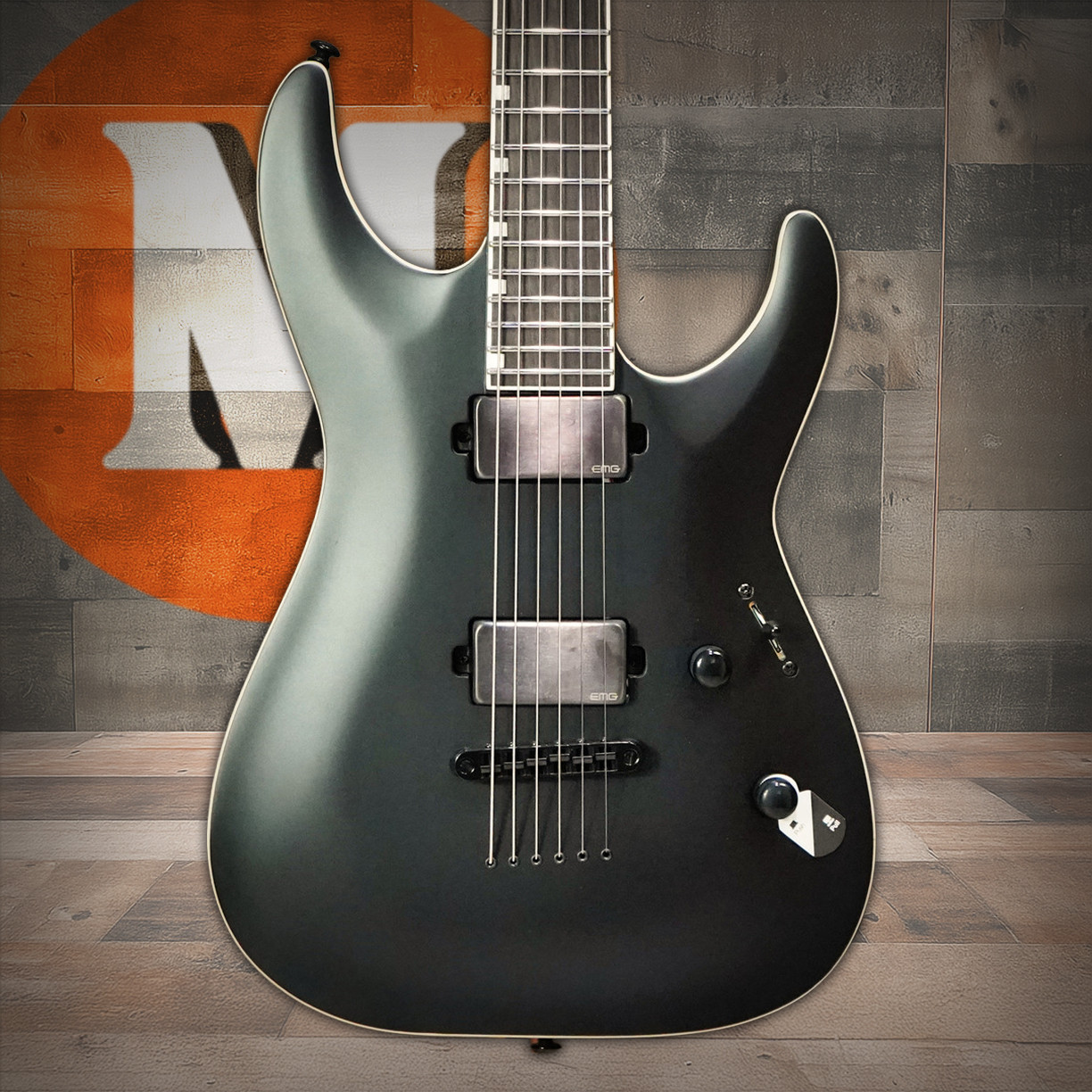 ESP LTD MH-1000 Baritone Electric Guitar - Black Satin | Musician Madness
