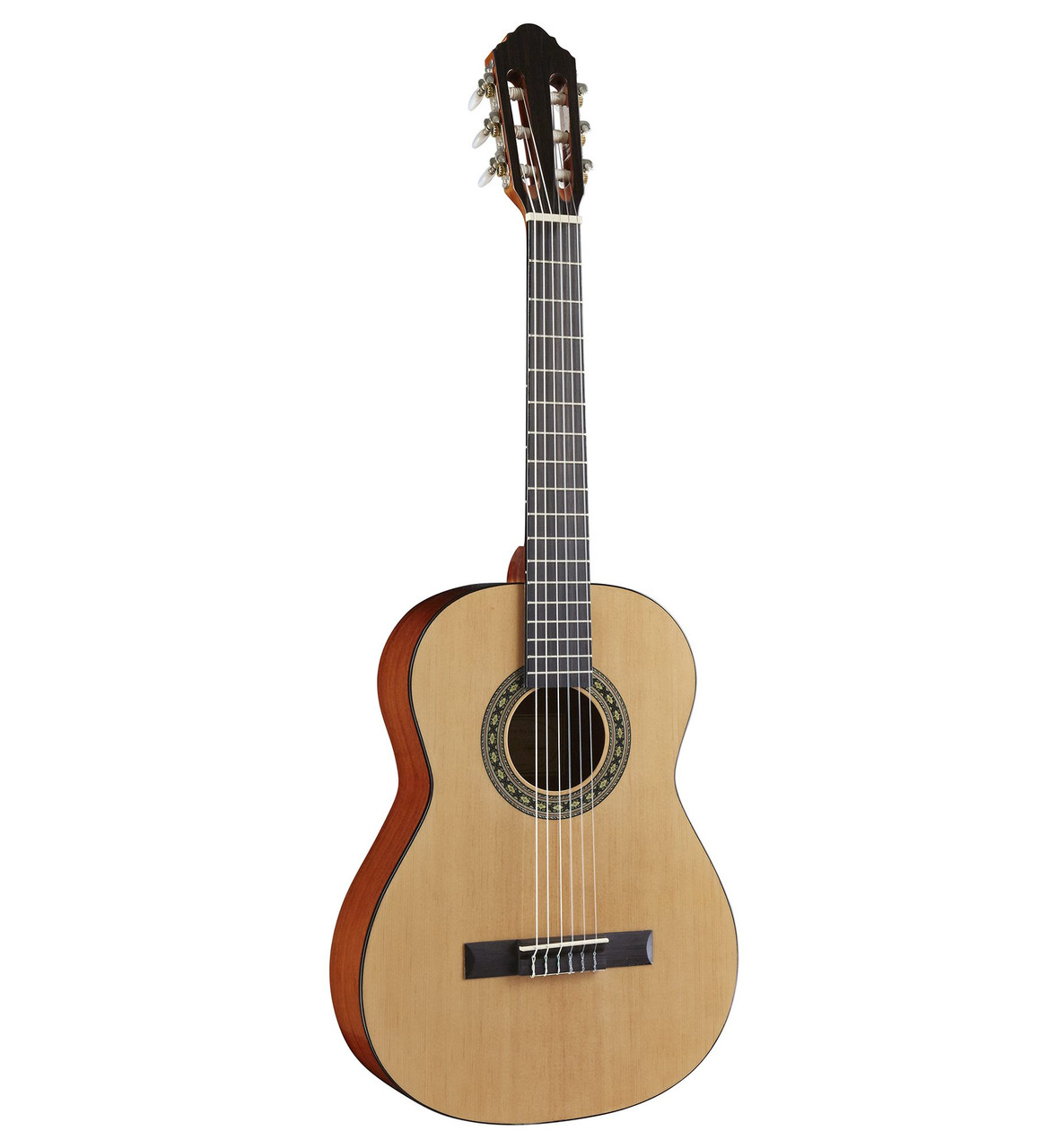 The Austin AC340N is a full-size 4/4 classical guitar featuring traditional nylon strings for warm, mellow tone. Its natural finish highlights the clean design, while the comfortable neck and lightweight body make it ideal for students and beginners. A dependable instrument for lessons, practice, and learning proper fingerstyle technique.